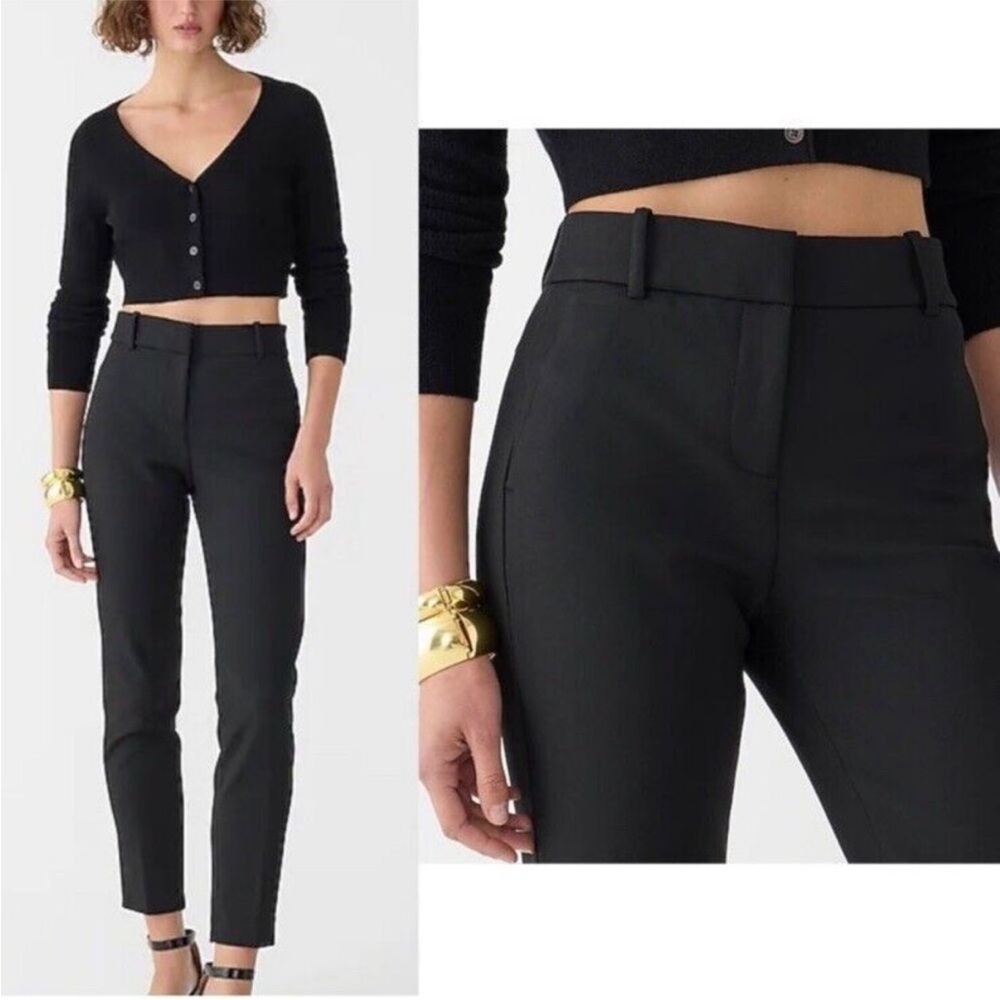 J Crew Women's size 0 Black Four‎ Season Stretch Cameron Slim Crop Pants G8547